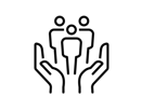 Hands holding people icon - Sci-u Training Academy